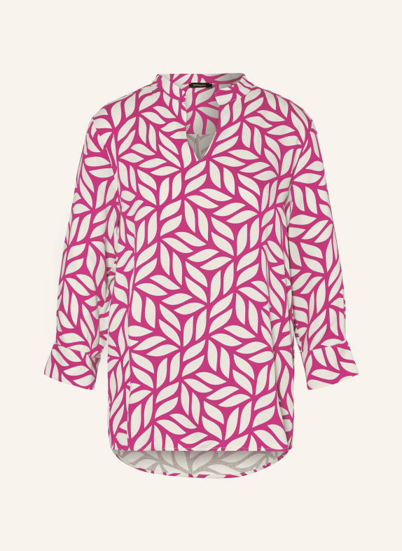 MORE & MORE Shirt blouse with 3/4 sleeves WHITE/ FUCHSIA