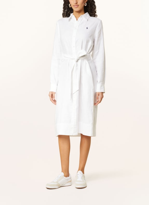 POLO RALPH LAUREN Shirt dress in linen WHITE