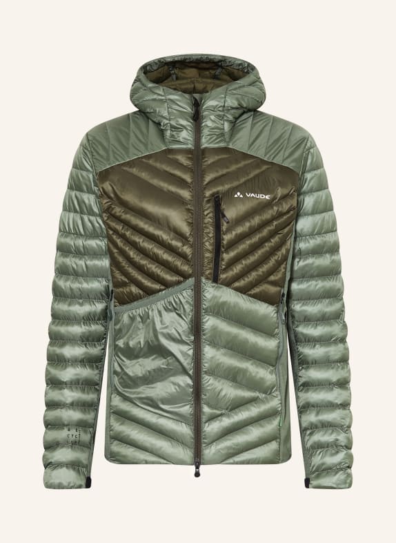 VAUDE Hybridní prošívaná bunda SESVENNA PRO II KHAKI/ SVĚTLE ZELENÁ