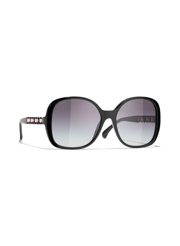 CHANEL Kwadratowe okulary przeciwsłoneczne 1663S6 – CZARNY/ SZARY GRADIENT