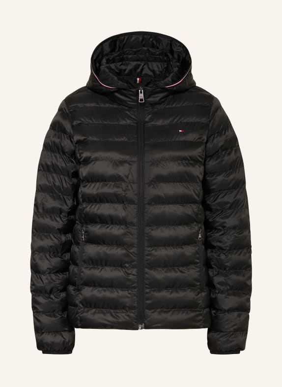 TOMMY HILFIGER Quilted jacket with detachable hood BLACK