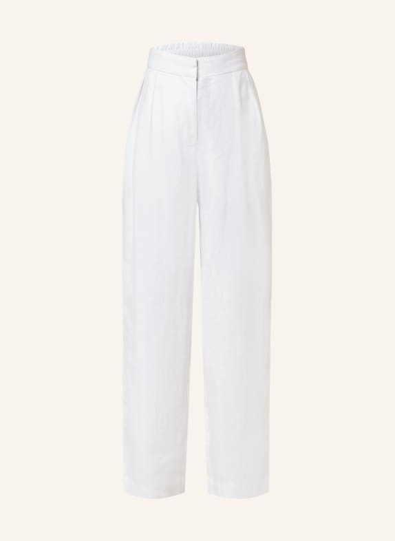 FAITHFULL THE BRAND Wide leg trousers DUOMO in linen WHITE