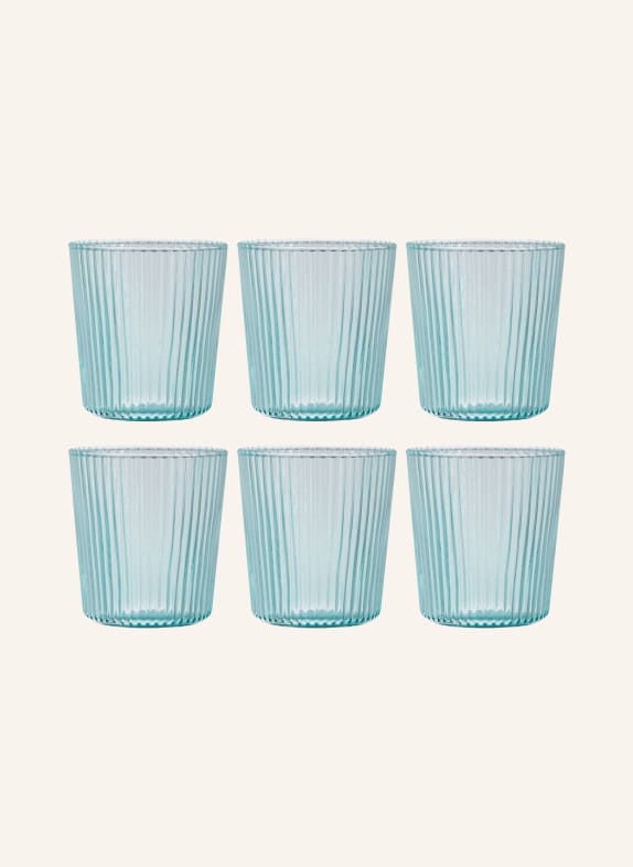 PAVEAU Set of 6 drinking glasses LUCKY TURQUOISE