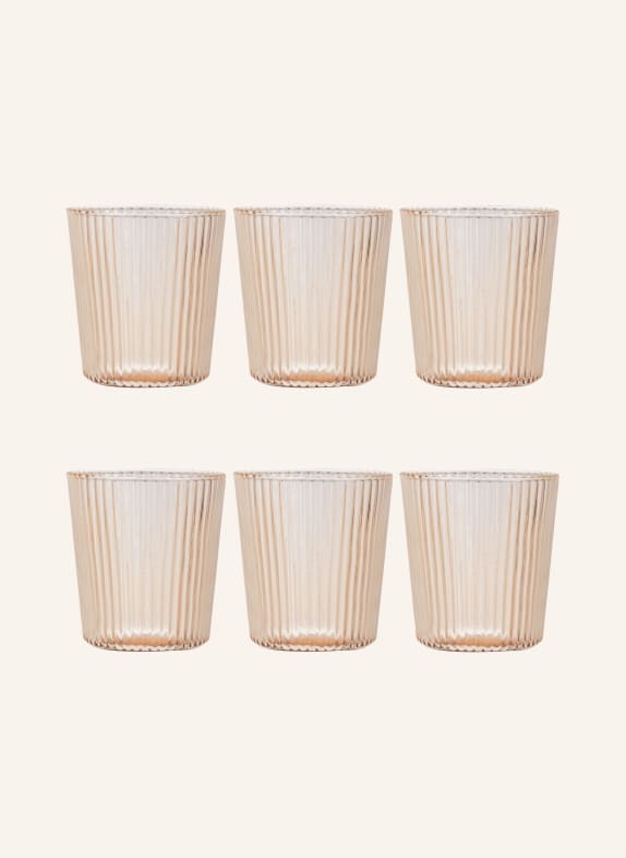 PAVEAU Set of 6 drinking glasses BELLS ORANGE