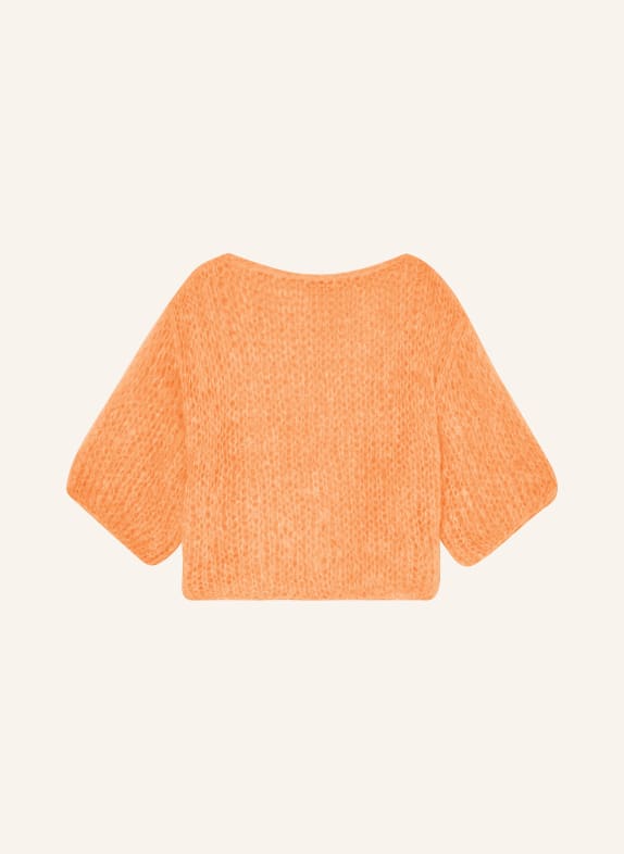 MAIAMI Mohair sweater with 3/4 sleeves ORANGE