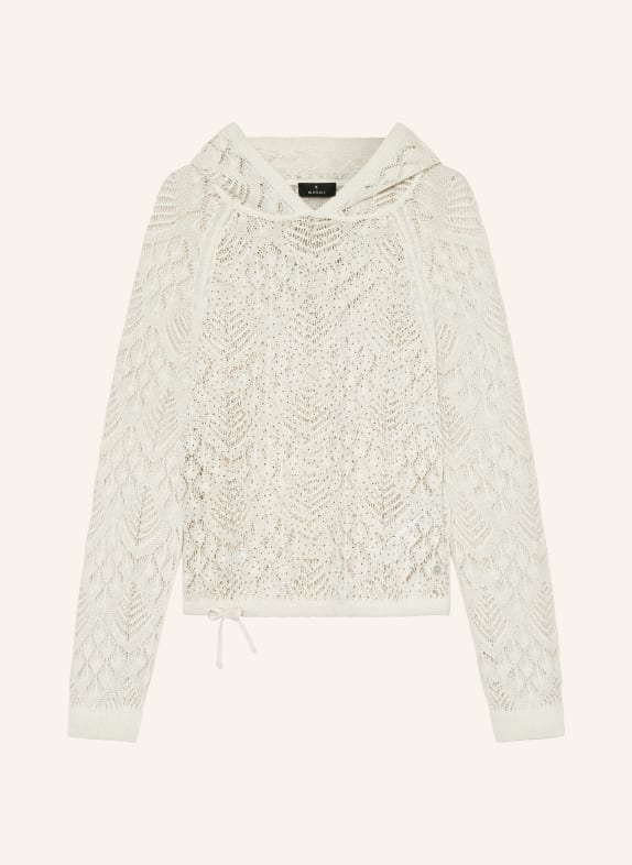 monari Knit hoodie with linen 115 marmor