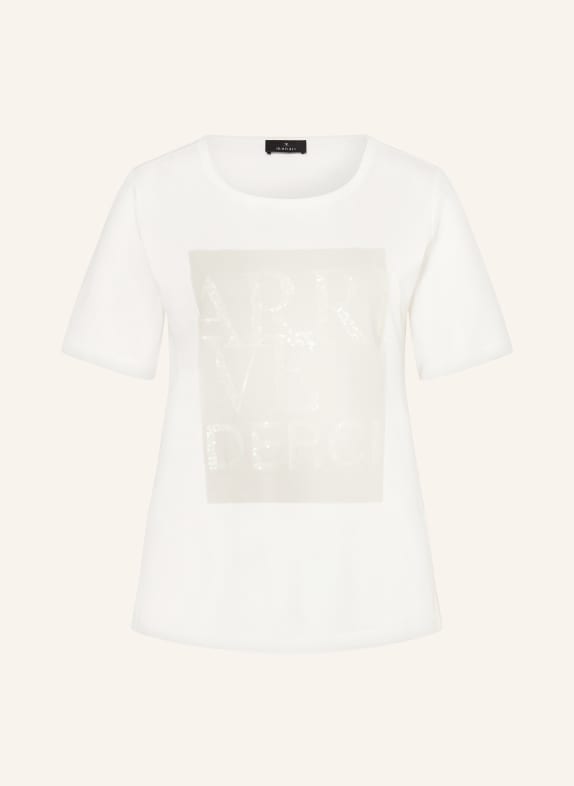 monari T-Shirt mit Pailletten WEISS/ BEIGE