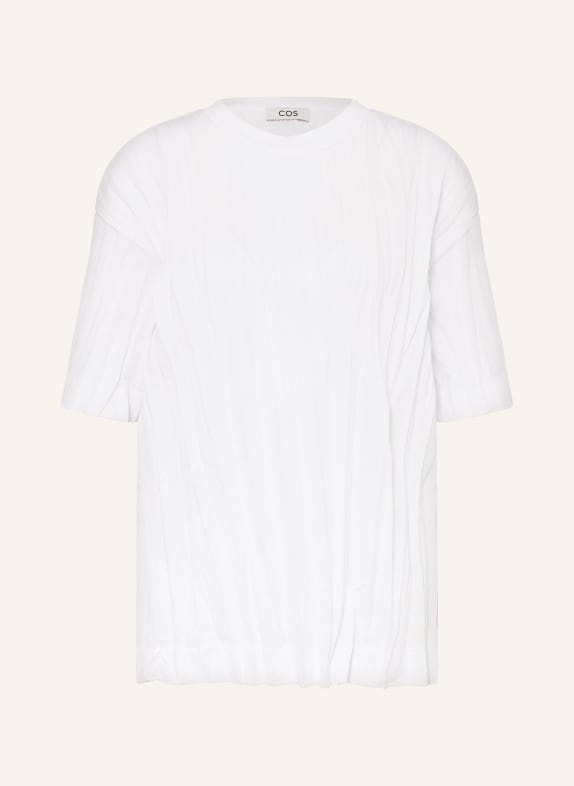 COS T-shirt with pleats WHITE