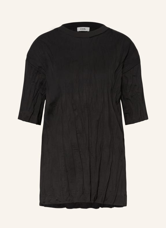 COS T-shirt with pleats BLACK