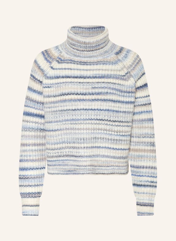 MRS & HUGS Cropped-Rollkragenpullover BLAU/ HELLBLAU/ WEISS