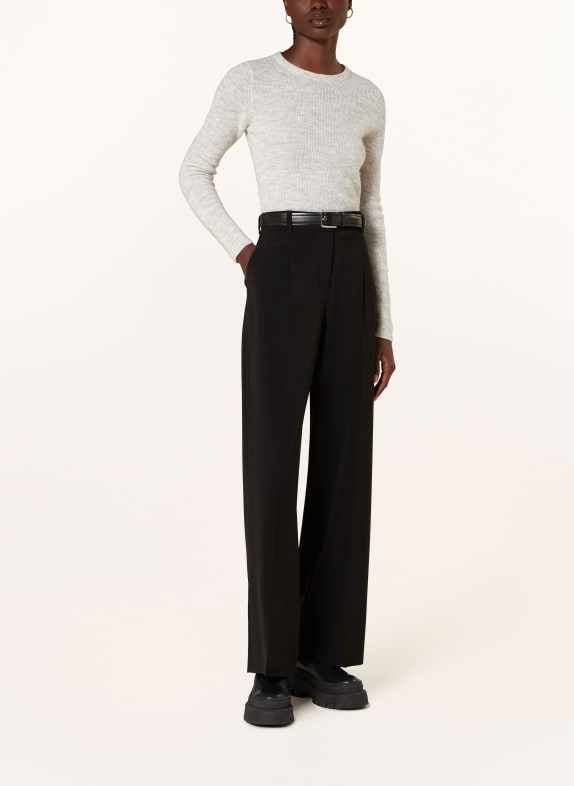 MRS & HUGS Cropped trui met alpaca LICHTGRIJS