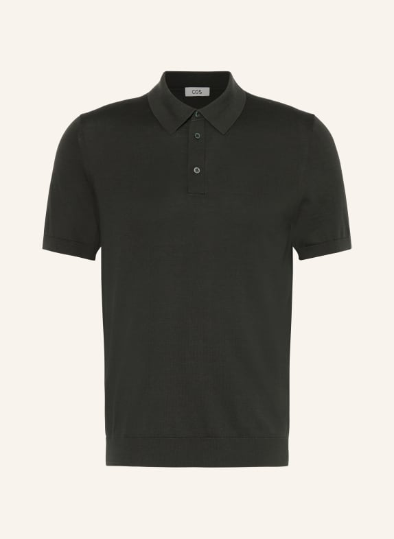 COS Polo shirt slim fit with silk DARK GREEN