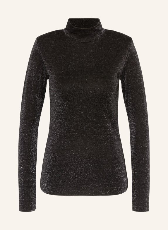 RIANI Long sleeve shirt with glitter thread BLACK