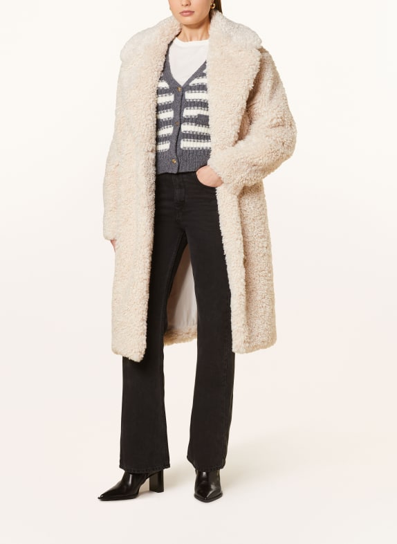RIANI Teddyfell-Mantel 807 smokey sand