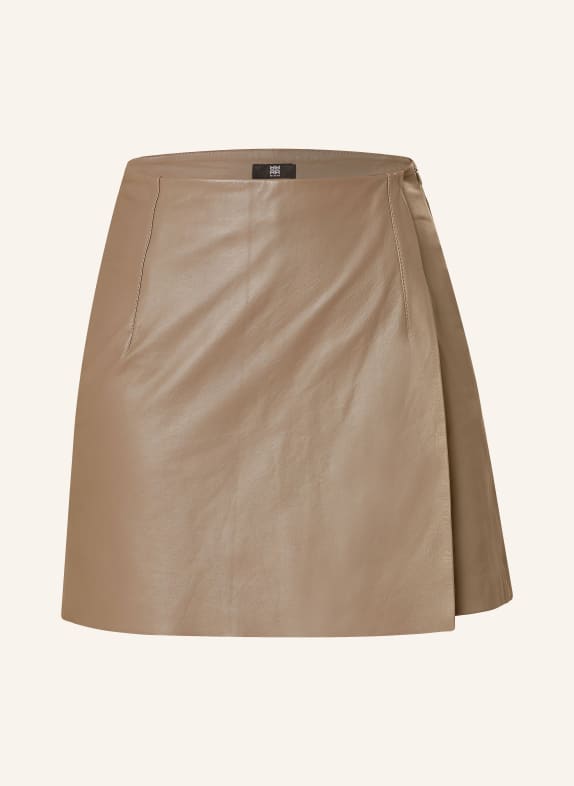 RIANI Leder-Skort DUNKELBRAUN