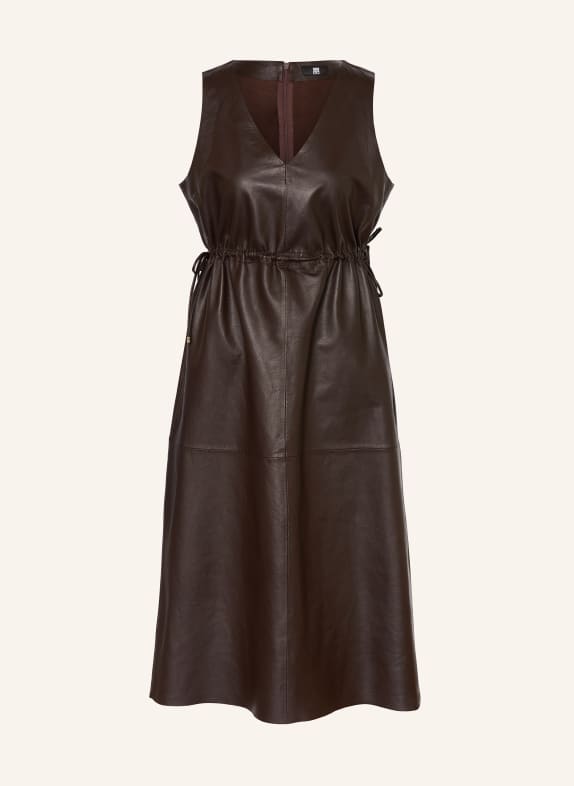 RIANI Lederkleid DUNKELBRAUN