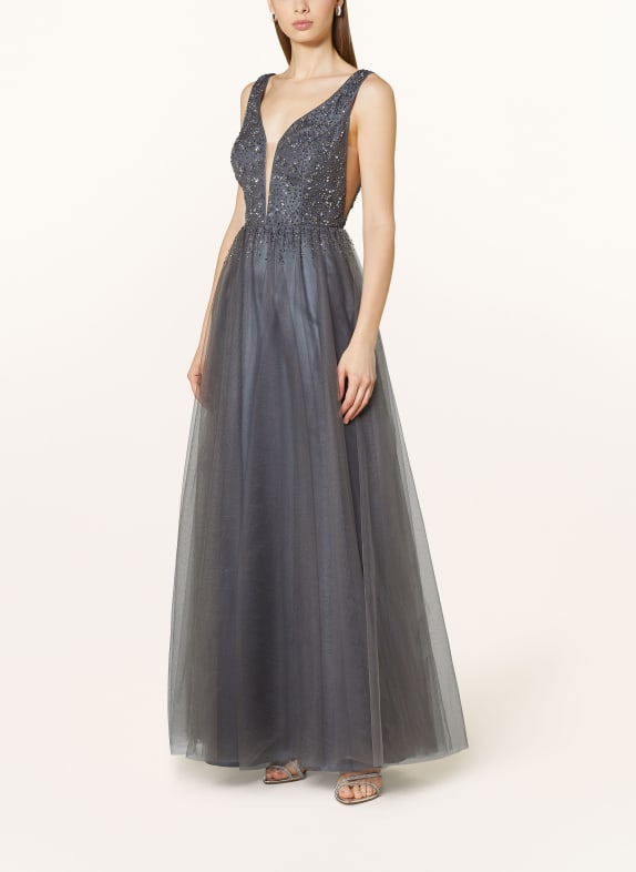 VM Vera Mont Abendkleid mit Schmucksteinen DUNKELGRAU