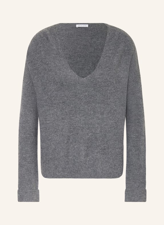 MRS & HUGS Pullover mit Cashmere DUNKELGRAU