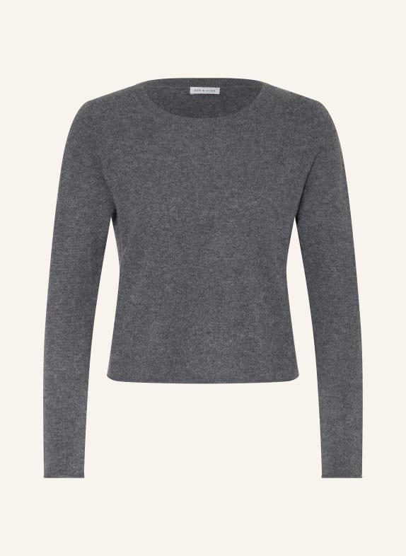 MRS & HUGS Cropped-Pullover aus Cashmere DUNKELGRAU