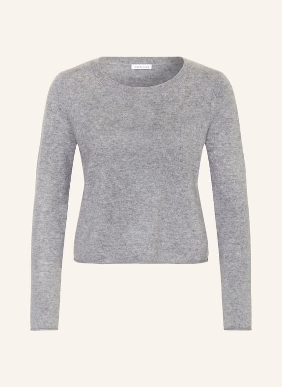 MRS & HUGS Cropped-Pullover aus Cashmere HELLGRAU