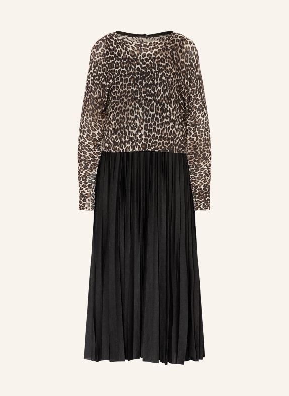 ROBE LÉGÈRE Satin dress DIESHA BLACK/ BROWN/ CREAM