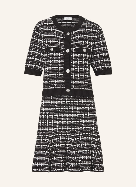 ROBE LÉGÈRE 2-in-1 tweed dress BLACK/ WHITE