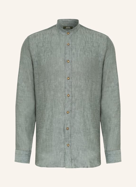 arido Trachten shirt regular fit in linen OLIVE