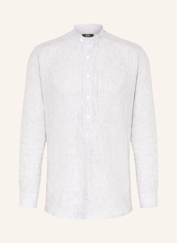 arido Trachten shirt PFOAD comfort fit in linen KHAKI/ WHITE