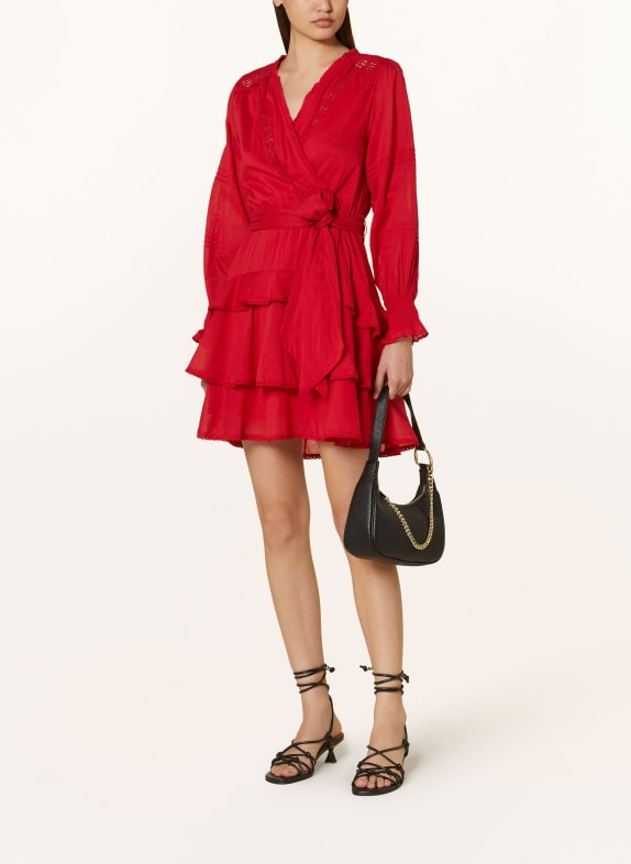 NEO NOIR Dress ADA S with frills RED