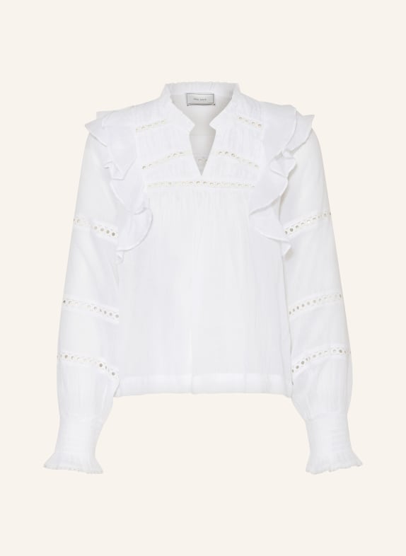 NEO NOIR Shirt blouse AURIKA with broderie anglaise WHITE