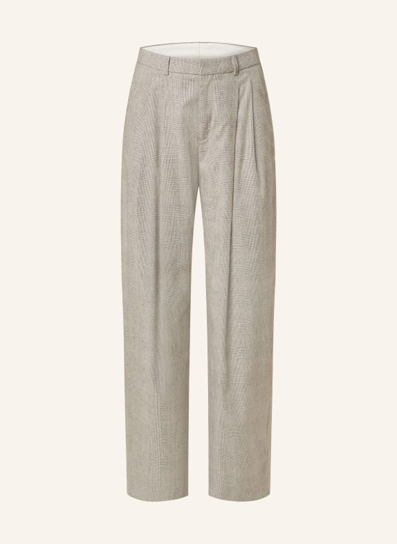 DRYKORN Wide leg trousers INK GRAY/ BROWN