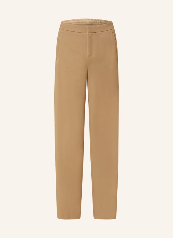 DRYKORN Wide leg trousers FAE in jersey LIGHT BROWN