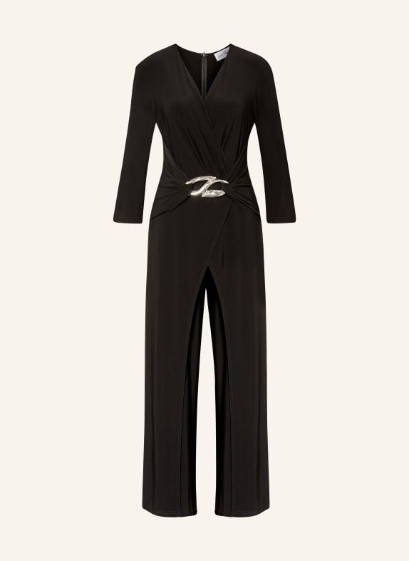 Joseph Ribkoff Jumpsuit in wrap look with 3/4 sleeves BLACK