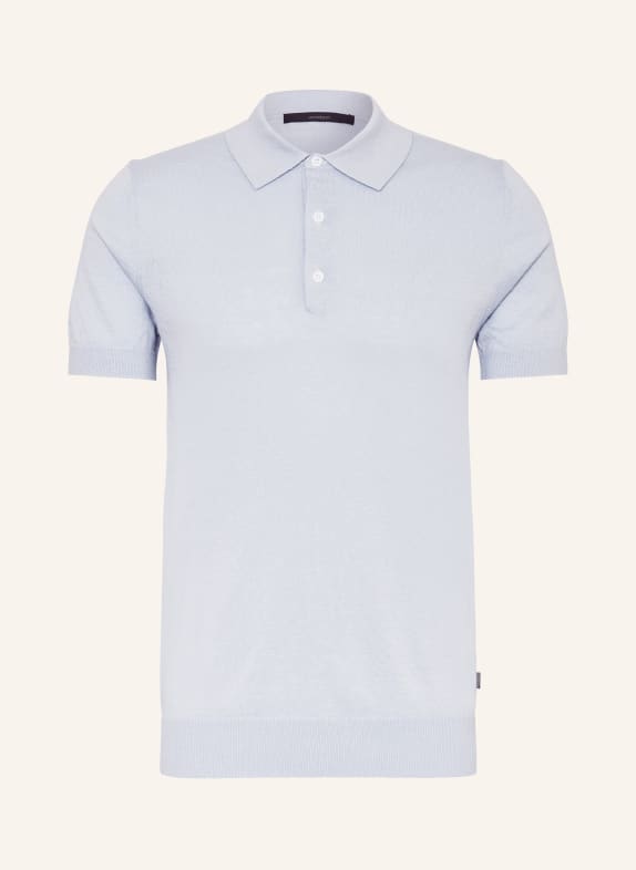 windsor. Knitted polo shirt with cashmere LIGHT BLUE