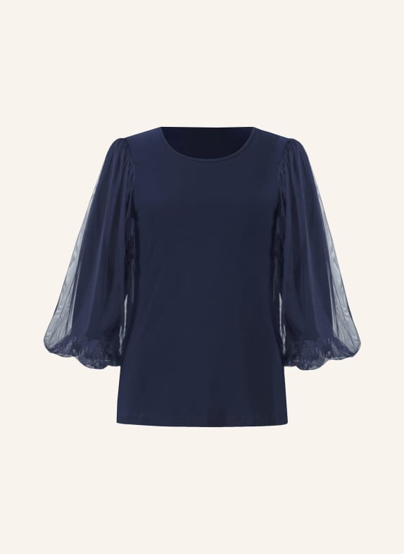Joseph Ribkoff Shirt blouse in mixed materials with 3/4 sleeves DARK BLUE