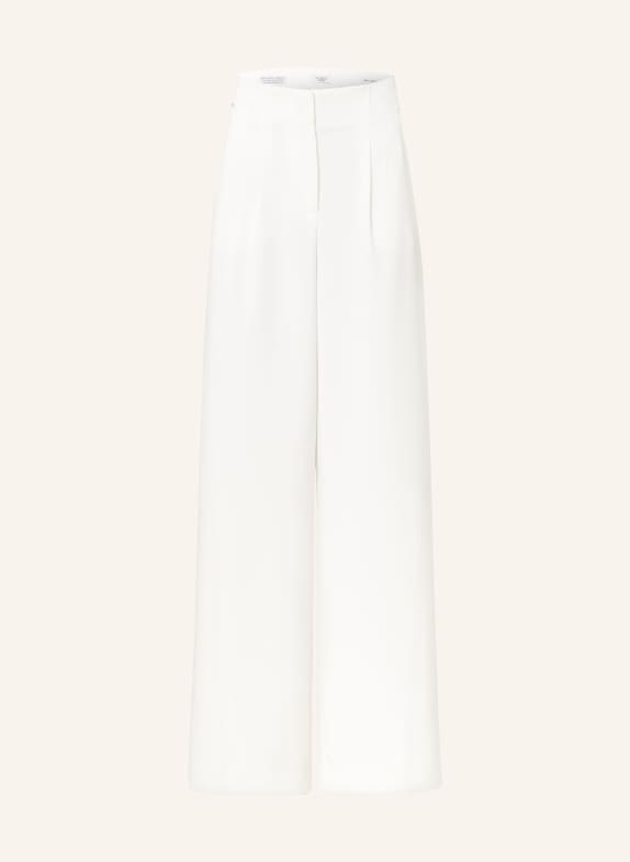 PESERICO Wide leg trousers with decorative gems WHITE
