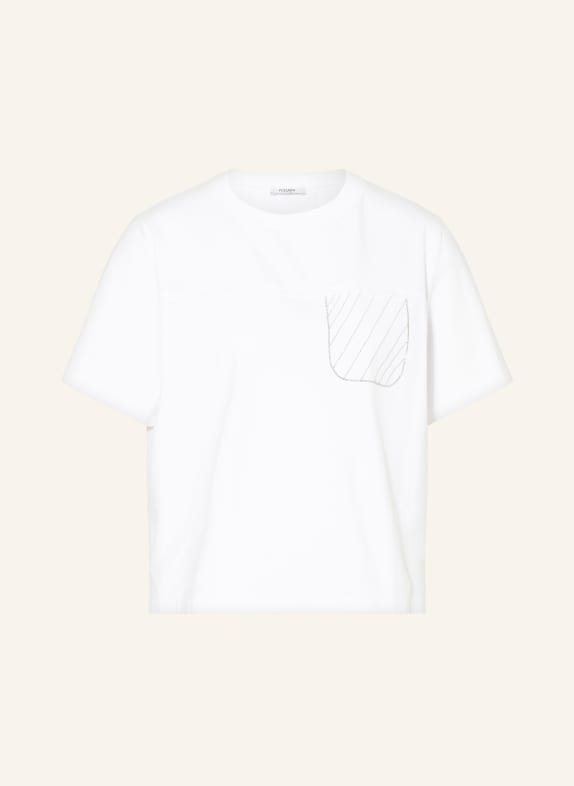 PESERICO T-Shirt mit Schmucksteinen WEISS