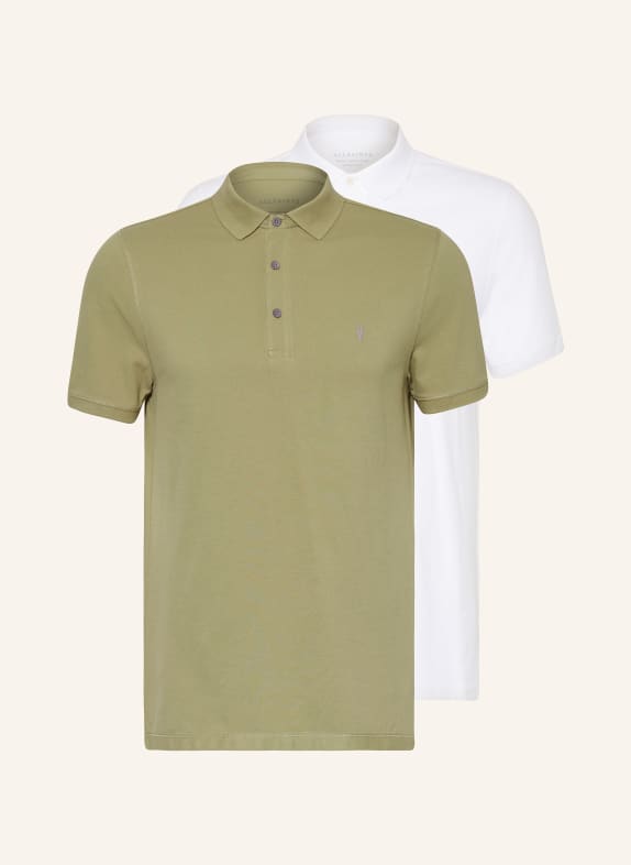 ALLSAINTS 2-pack piqué polo shirt REFORM OLIVE/ WHITE