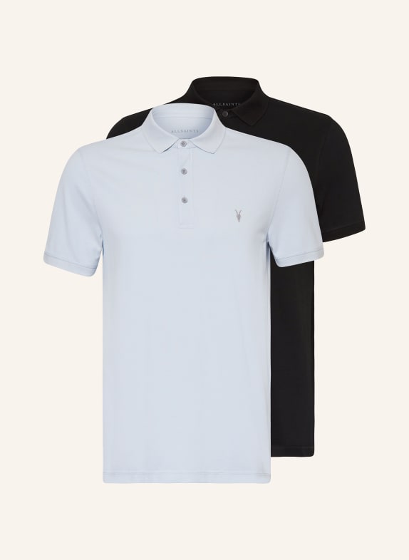 ALLSAINTS 2-pack piqué polo shirt REFORM LIGHT BLUE/ BLACK
