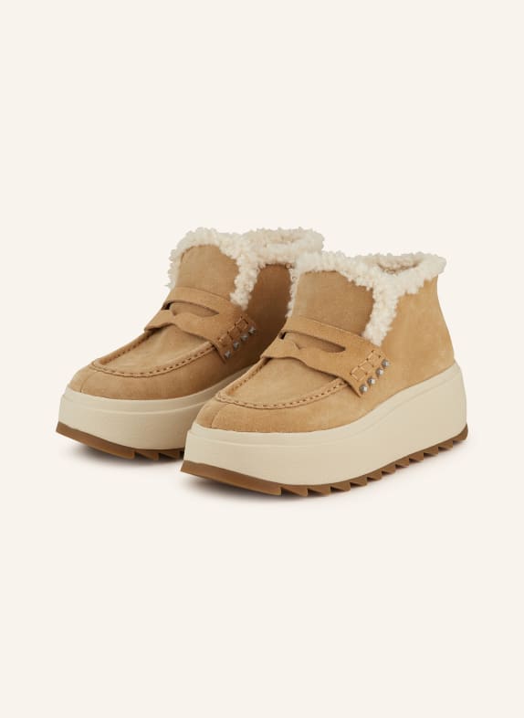 ash Plateau-Boots MAGIC mit Nieten CAMEL