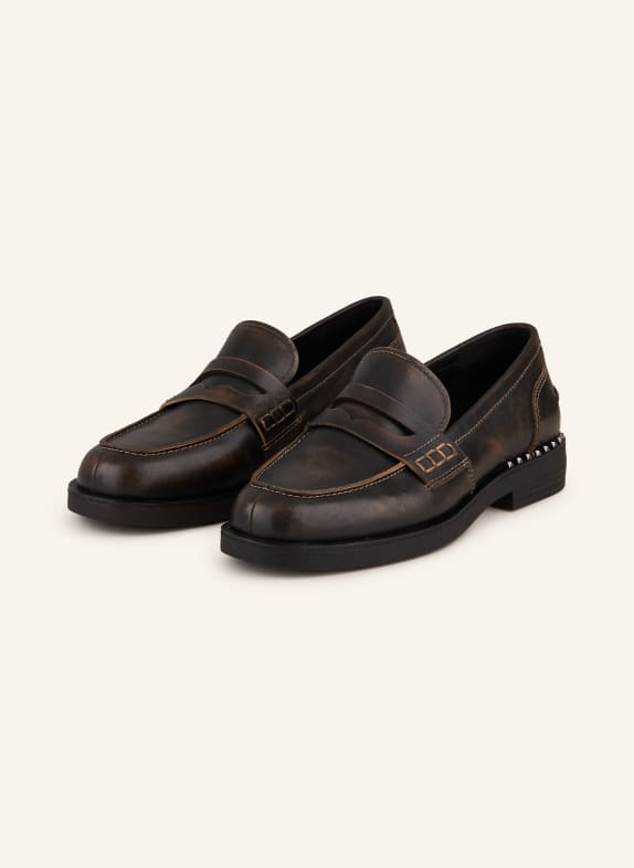 ash Penny-Loafer WINONA mit Nieten DUNKELBRAUN