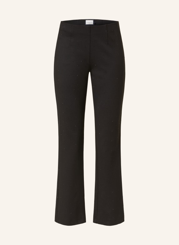 SEDUCTIVE Jersey trousers CINDY with decorative gems BLACK