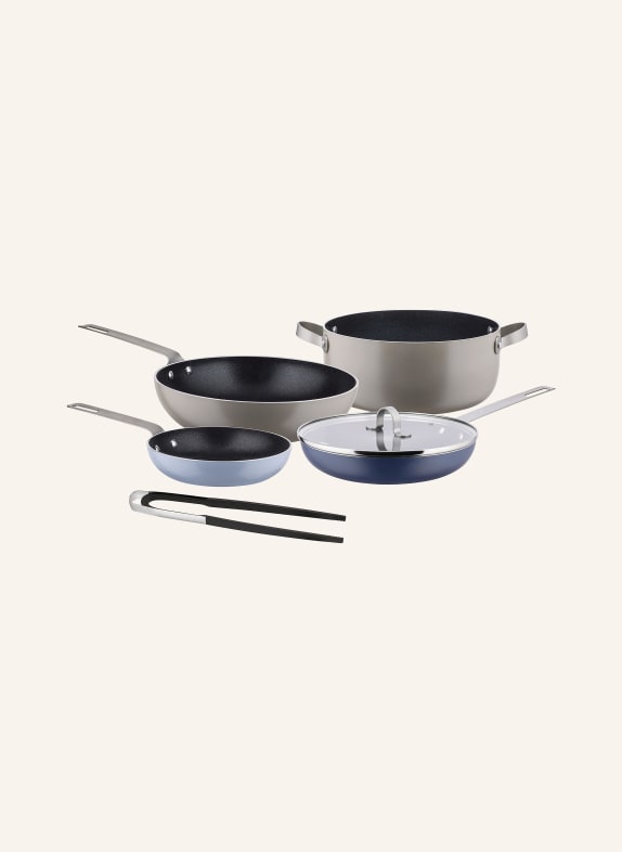 ALESSI 6-piece Cookware set TAMA/DOMENICA GRAY/ BLUE GRAY