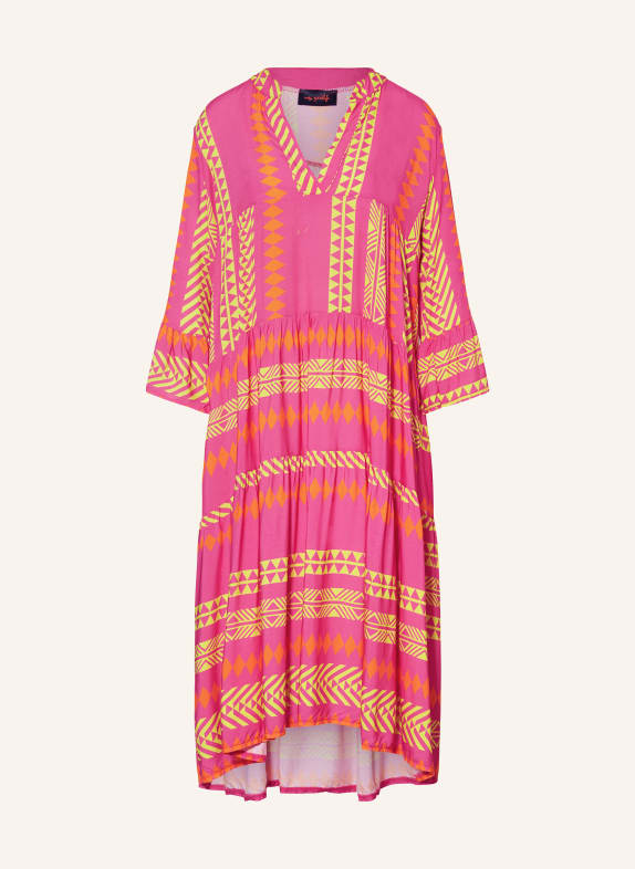 miss goodlife Dress with 3/4 sleeves PINK/ YELLOW/ ORANGE