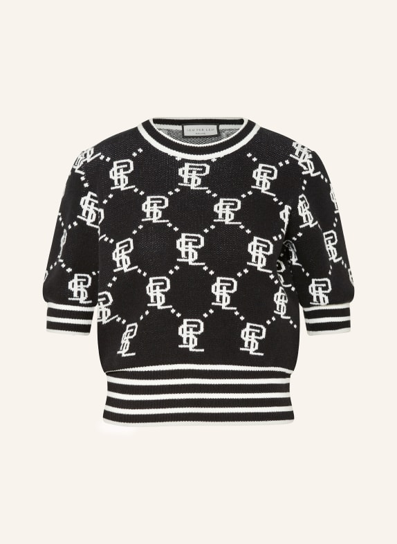SEM PER LEI Strickshirt SCHWARZ/ WEISS