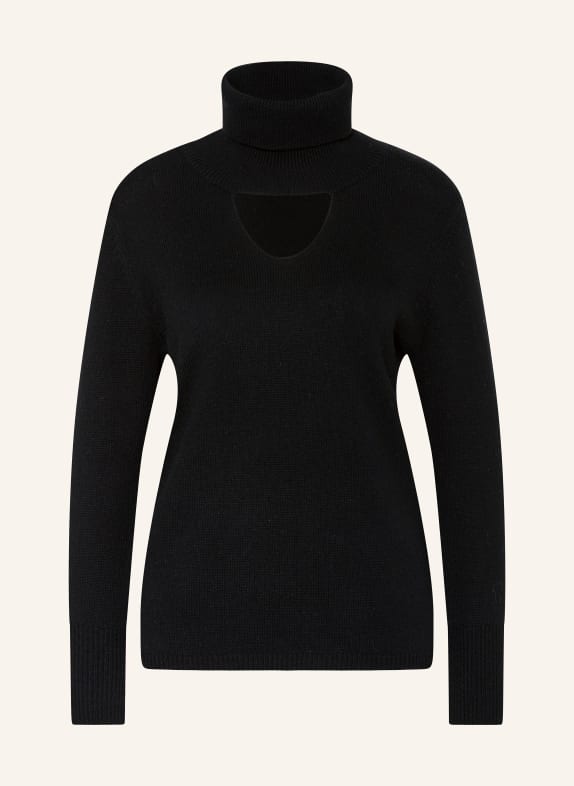 SEM PER LEI Rollkragenpullover mit Cashmere SCHWARZ