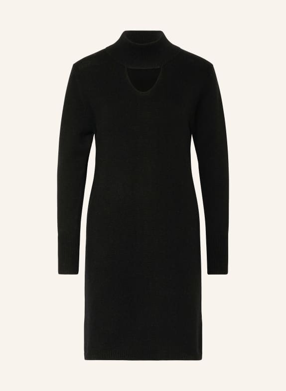 SEM PER LEI Strickkleid mit Cut-out und Cashmere SCHWARZ