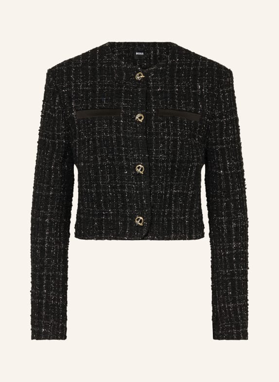 BOSS Tweed jacket JOLENA with glitter thread BLACK