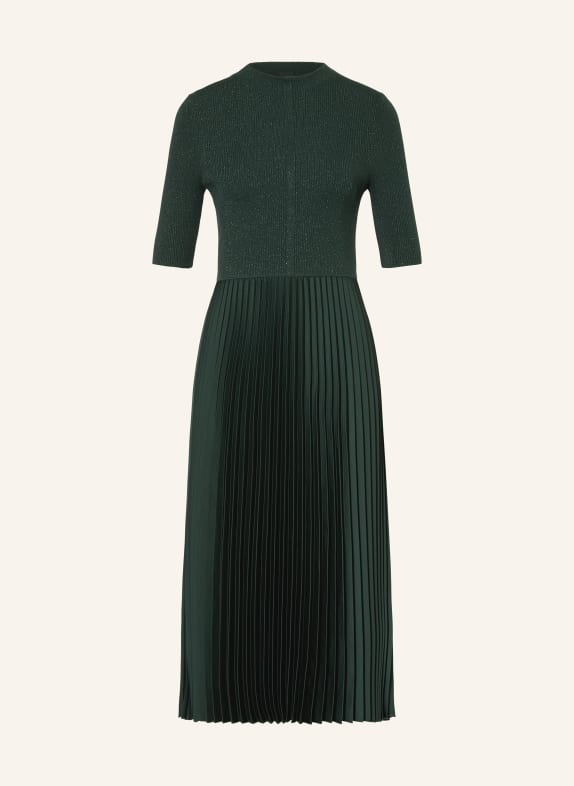 BOSS Dress FIREANAMI in mixed materials with pleats DARK GREEN