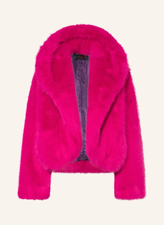 BOSS Faux fur jacket CABARETTE PINK